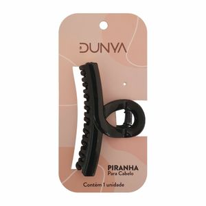 Prendedor De Cabelo Dunya Preta Média 1 Unidade