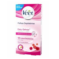 Cera Fria Corporal Veet Peles Normais e Secas 12 Folhas