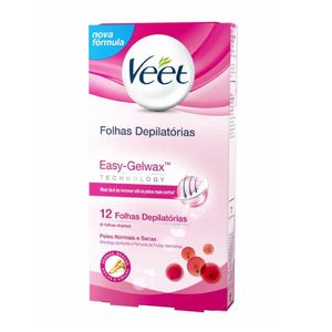 Cera Fria Corporal Veet Peles Normais e Secas 12 Folhas