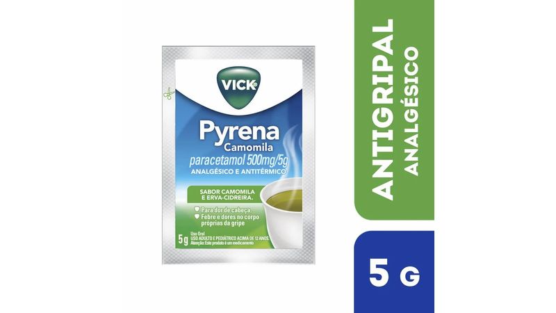 Ch para Gripe Vick Pyrena Sabor Camomila 500mg Drogaria Venancio