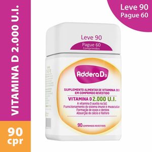 Suplemento Alimentar Addera D3 2000Ui 90 Comprimidos