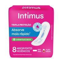 Absorvente Externo Intimus Tripla Proteção Seca Sem Abas 8 Unidades