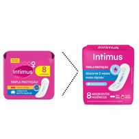 Absorvente Intimus Tripla Proteção Cobertura Suave Sem Abas 8 Unidades