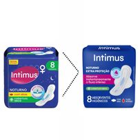 Absorvente Intimus Noturno Cobertura Seca Com Abas 8 Unidades