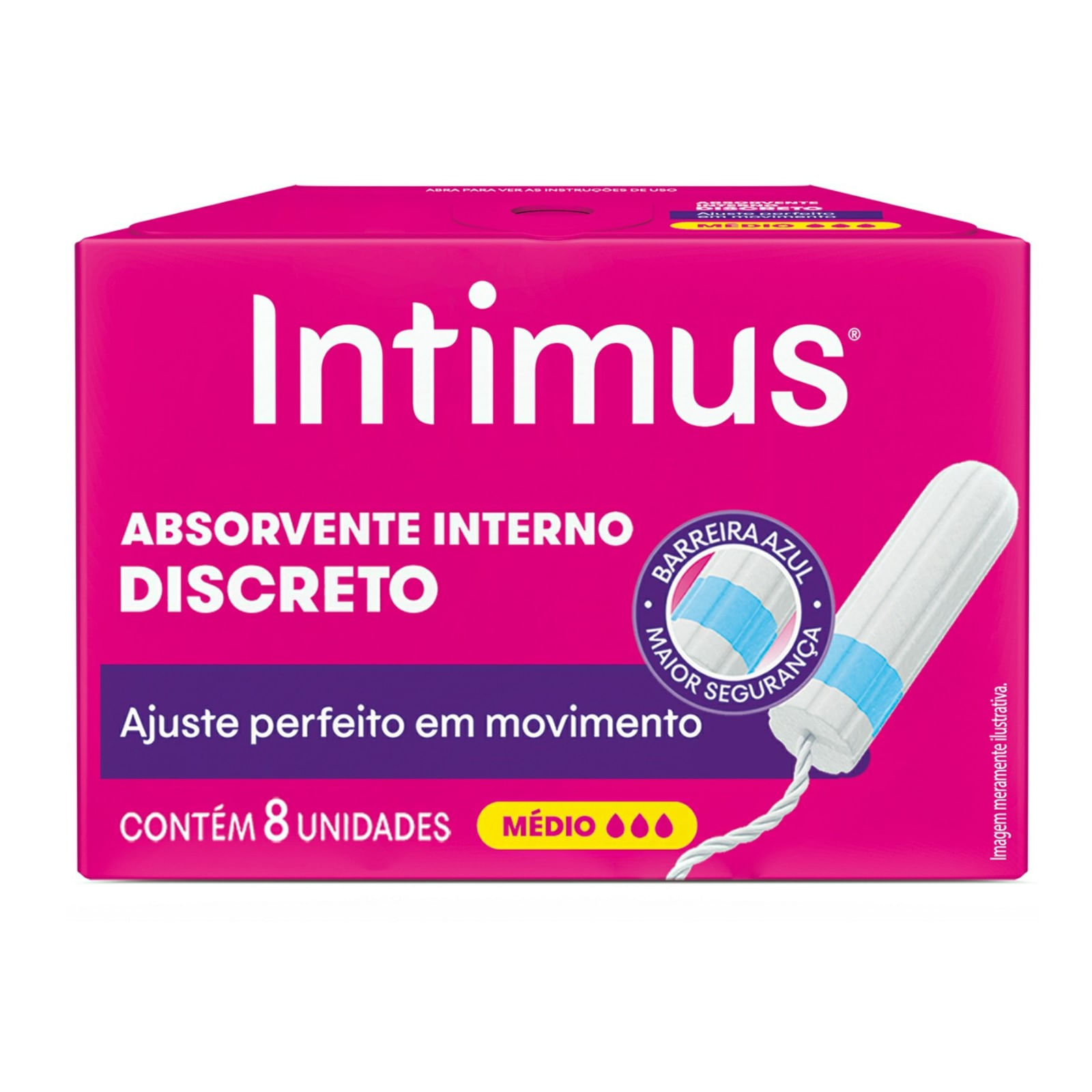 Absorvente Interno Intimus Discreto Médio 8 Unidades
