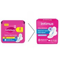 Absorvente Externo Intimus Tripla Proteção Suave Com Abas 8 Unidades