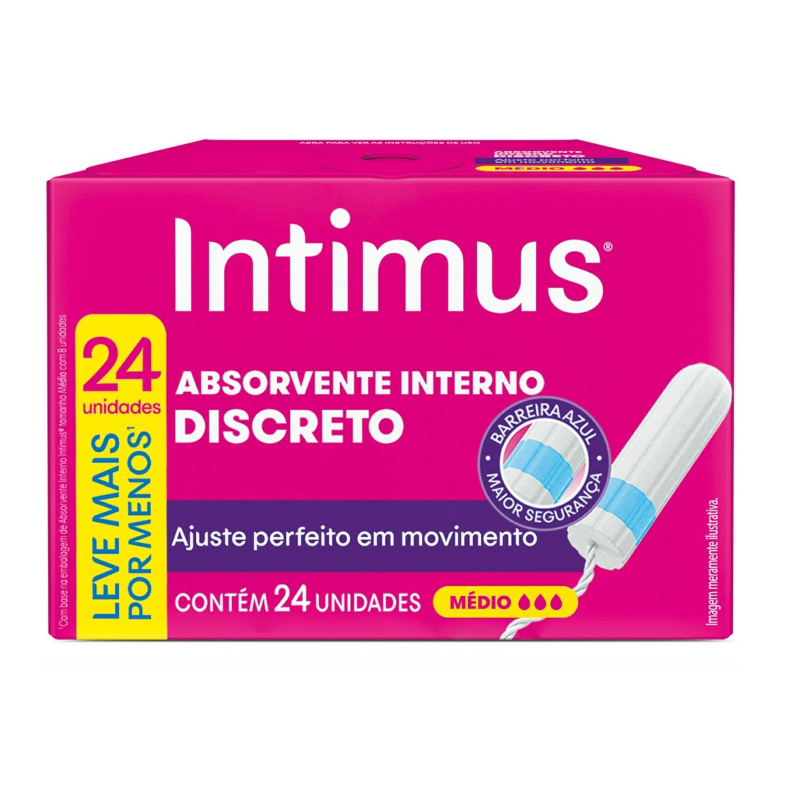 Absorvente Interno Intimus Discreto Médio 24 Unidades