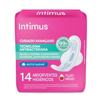 Absorvente Externo Intimus Tecnologia Antibacteriana Suave Com Abas 14 Unidades