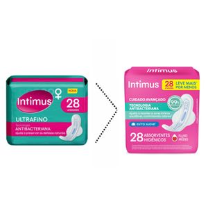 Absorvente Externo Intimus Tecnologia Antibacteriana Suave Com Abas 28 Unidades