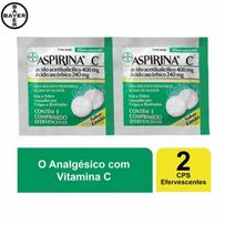 Aspirina C Bayer Sabor Limão 2 Comprimidos Efervescentes