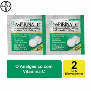 Aspirina C Bayer Sabor Limão 2 Comprimidos Efervescentes