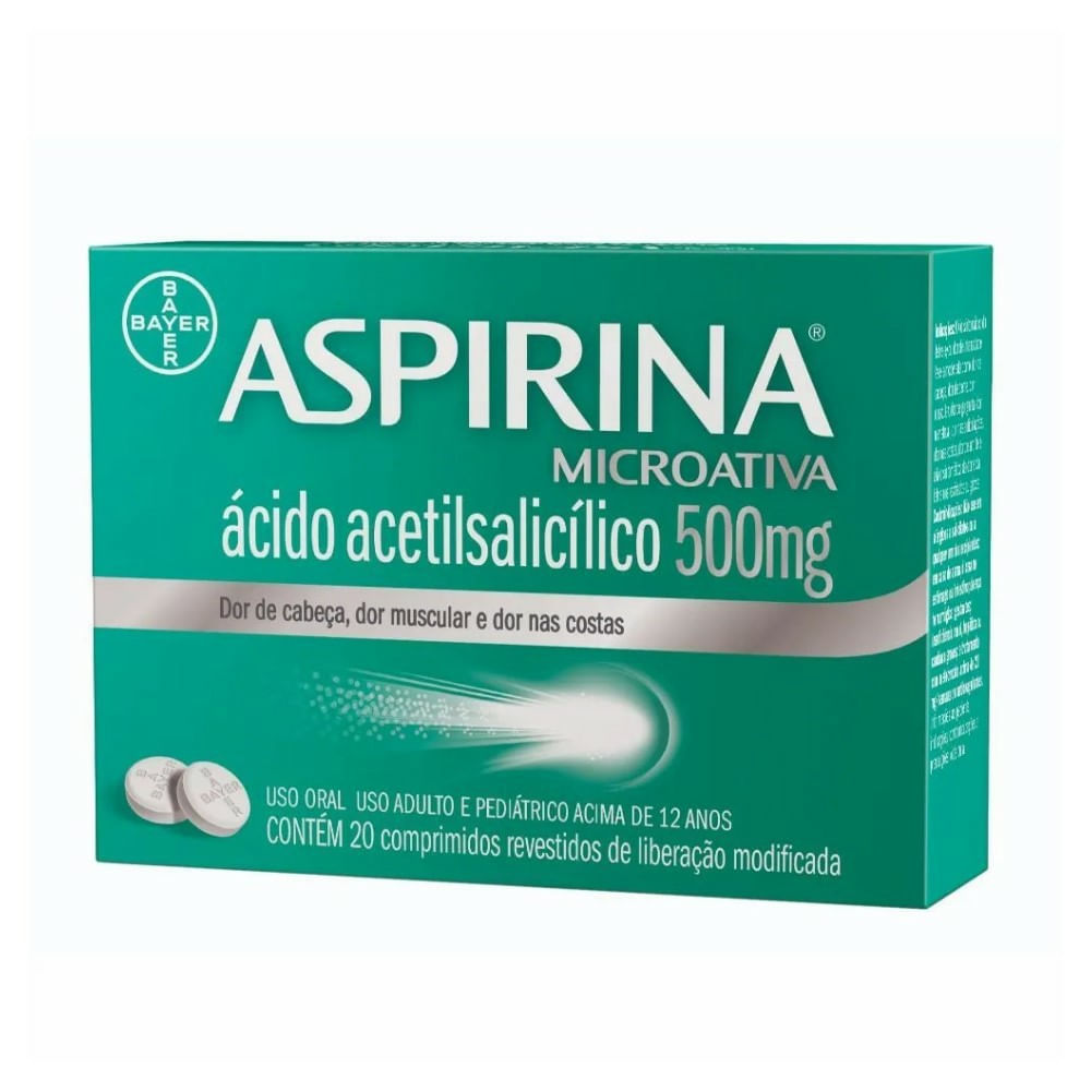 Analgésico Aspirina MicroAtiva Bayer 20 comprimidos