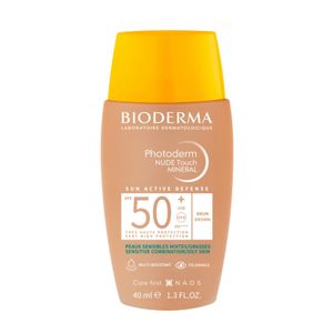 Protetor Solar Facial Bioderma Photoderm Nude Touch Mineral FPS 50+ Escuro 40ml