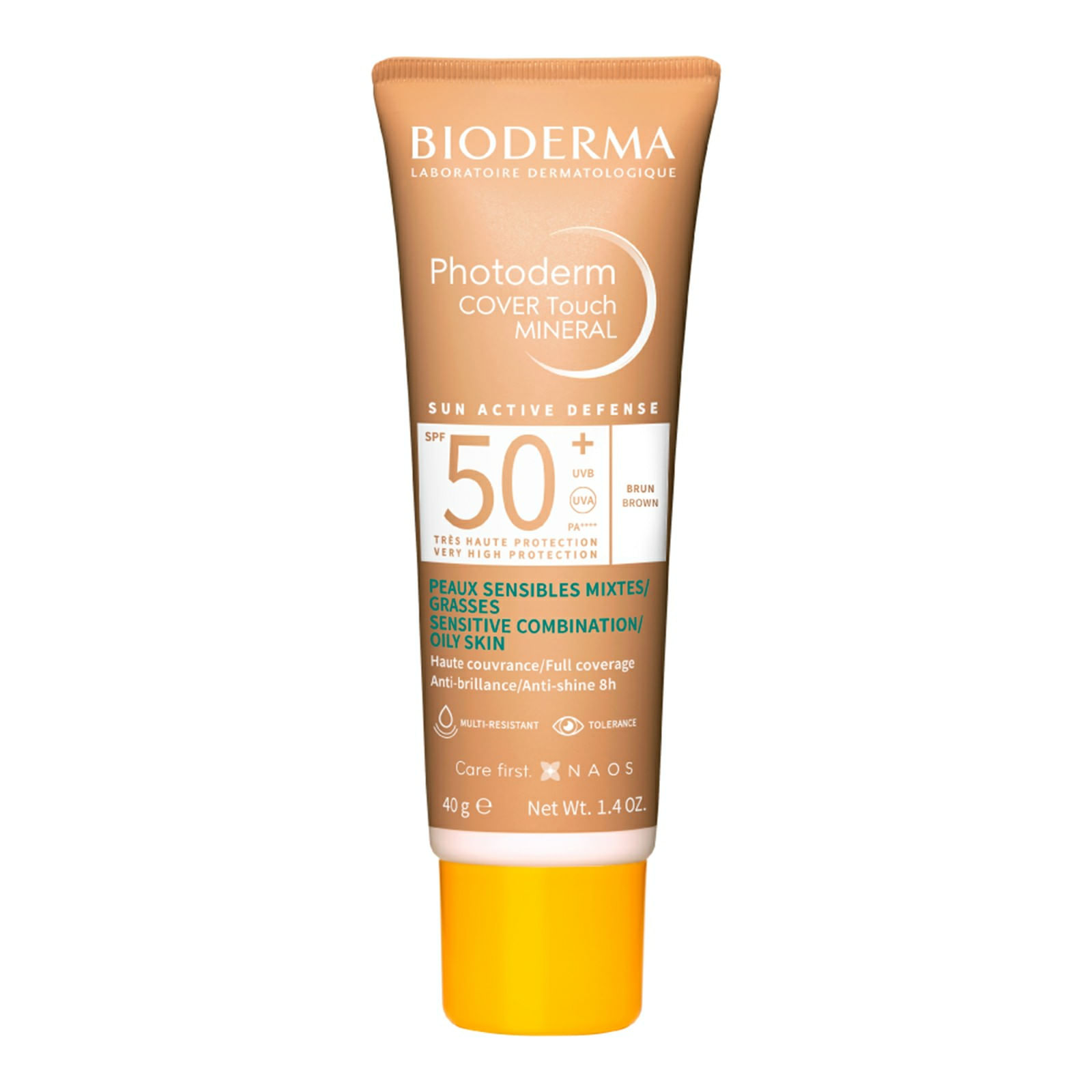 Protetor Solar Facial Bioderma Photoderm Cover Touch Mineral FPS 50+ Escuro 40g