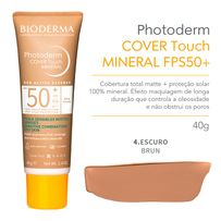 Protetor Solar Facial Bioderma Photoderm Cover Touch Mineral FPS 50+ Escuro 40g