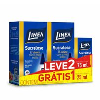 Adoçante Líquido Linea Sucralose 75ml 2 unidades + Adoçante Líquido Linea Sucralose 25ml 1 unidade