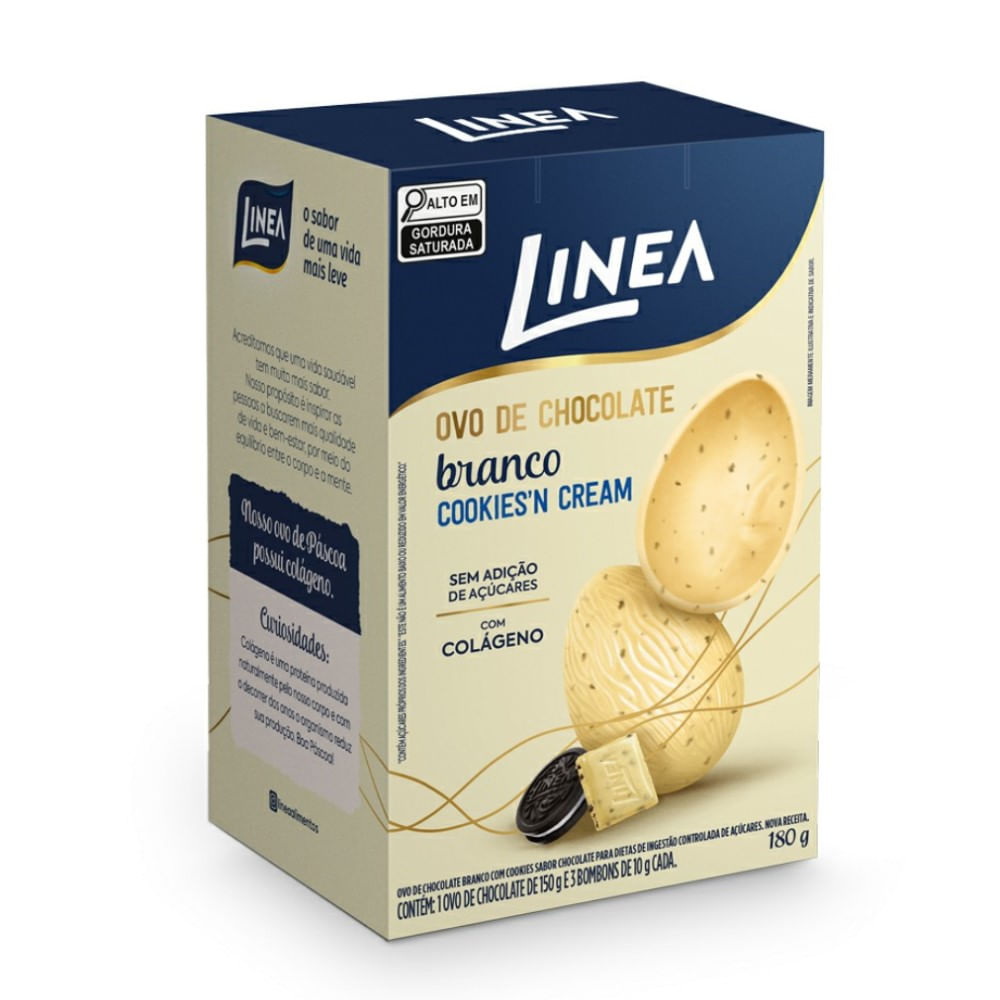 Ovo de Páscoa Linea Cooks Zero açúcar Branco 180g