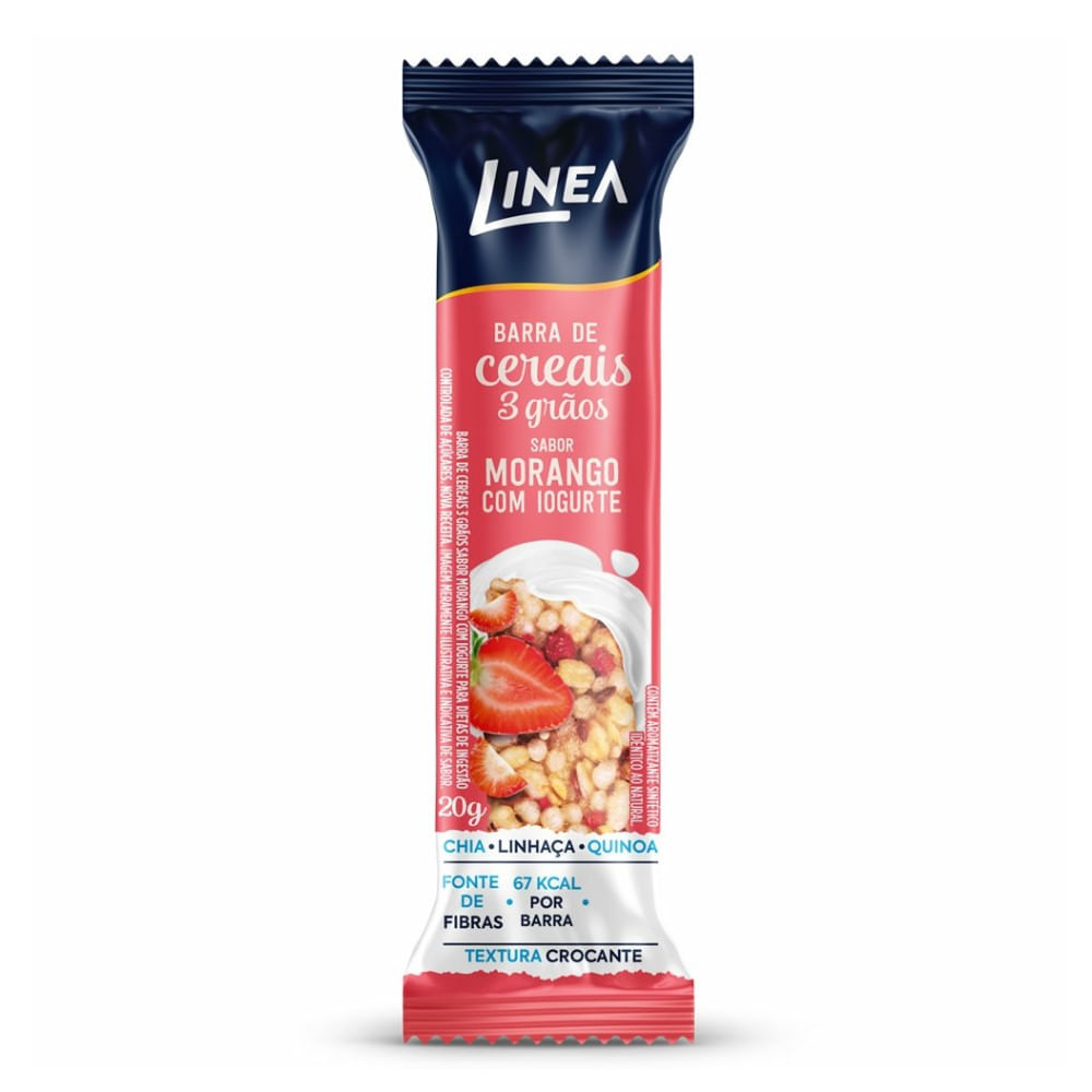 Barra de cereais Linea Morango com iogurte 20g