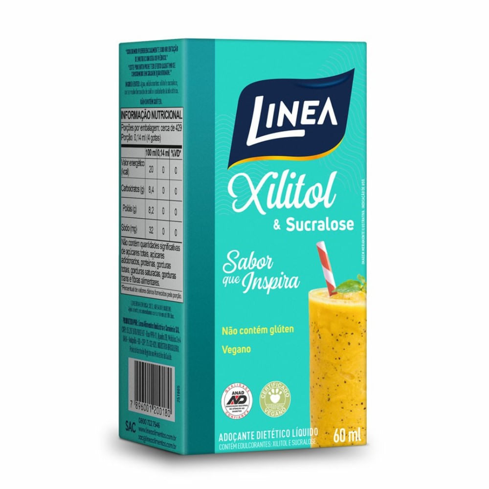 Brazil product data sample: Adoçante Linea Xilitol Líquido 60ml