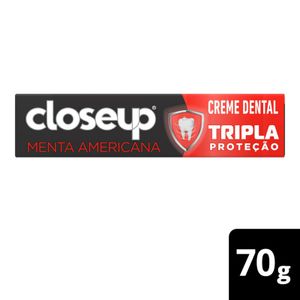 Creme Dental Com Flúor Closeup Triple Menta Americana 70g
