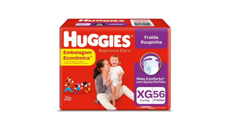 Fralda Roupinha Huggies Supreme Care Xg 56 Unidades