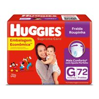 Fralda Roupinha Huggies Supreme Care G 72 Unidades