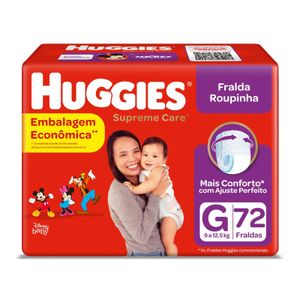 Fralda Roupinha Huggies Supreme Care G 72 Unidades