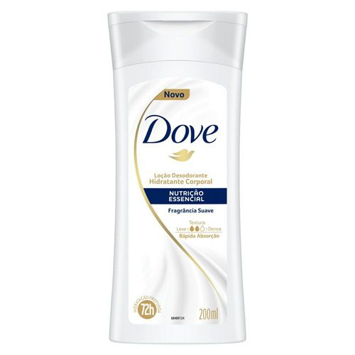 Loção Desodorante Hidratante Corporal Dove Nutrição Essencial Fragrância Suave 200ml