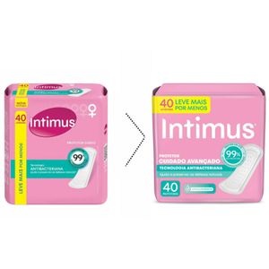Protetor Diário Intimus Tecnologia Antibacteriana 40 unidades