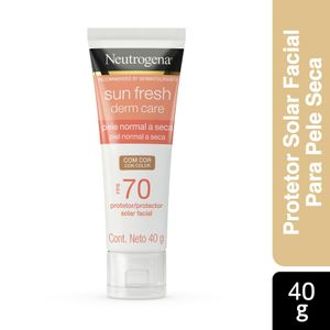 Protetor Solar Neutrogena Sun Fresh Derm Care FPS70 Pele Seca Com Cor 40g