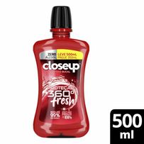 Enxaguante Bucal Closeup Red Hot Proteção 360 Fresh Zero Álcool 500ml