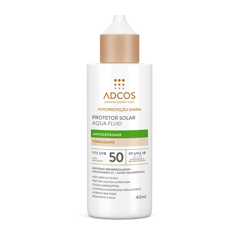 Protetor Solar Adcos Aqua Fluid Fps50 Tonalizante 40ml