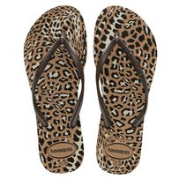 Sandálias Havaianas Slim Animals Rose Gold/ Café 33/34