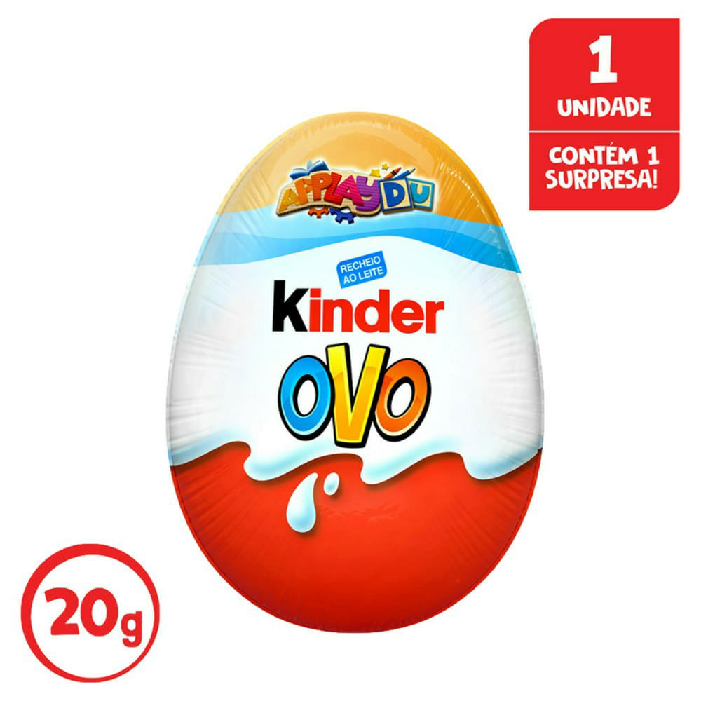 Chocolate Kinder Ovo Recheio Ao Leite Laranja 1 Unidade 20g