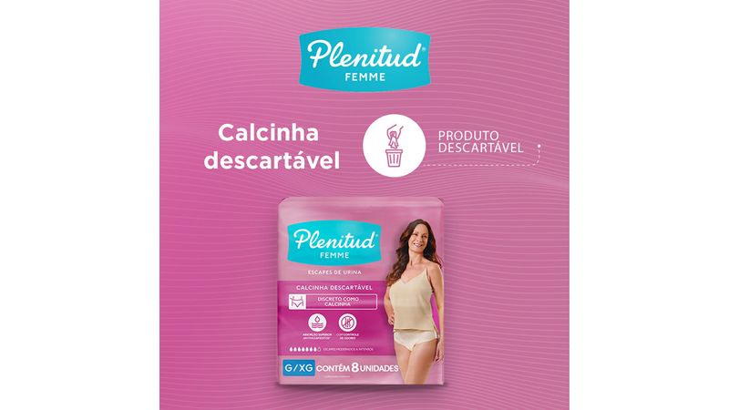 Fraldas Para Adultos Plenitud Descartável Femme G/xg X 16 U