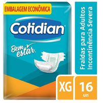 Fralda Geriátrica Bem Estar Cotidian Adulto XG 16 Unidades