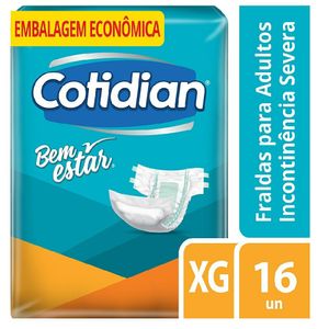 Fralda Geriátrica Bem Estar Cotidian Adulto XG 16 Unidades