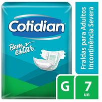 Fralda Geriátrica Bem Estar Cotidian Adulto G 7 Unidades