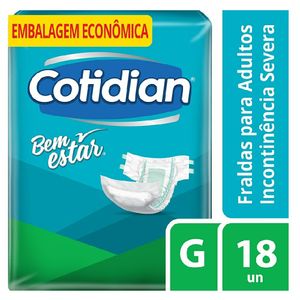 Fralda Geriátrica Bem Estar Cotidian Adulto G 18 unidades