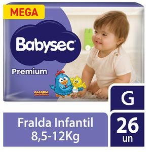 Fralda Babysec Galinha Pintadinha Premium Mega G 26 Unidades