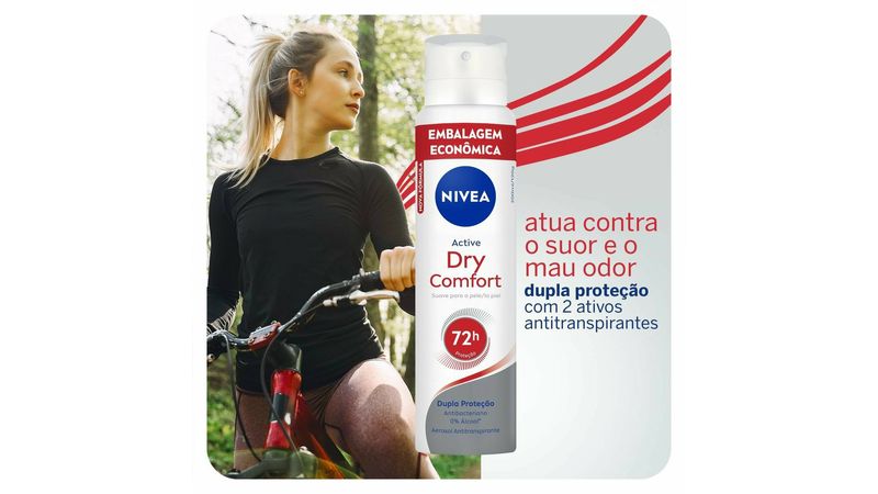Desodorante Antitranspirante Aerosol Nivea Active Dry Comfort 72h