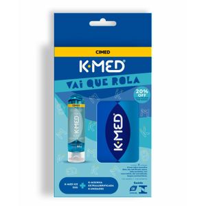 Kit K-Med Vai Que Rola Lubrificante Íntimo ICE 50g + Preservativo K-Misinha Extralubrificada 8 Unidades