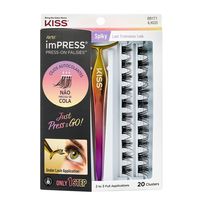 Cílios Postiços Autocolantes Kiss Ny Impress Press-On Falsies 88171 ILK03 Kit 03 20 Clusters + 1 Aplicador