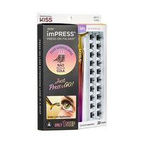Cílios Postiços Autocolantes Kiss Ny Impress Press-On Falsies 88171 ILK03 Kit 03 20 Clusters + 1 Aplicador