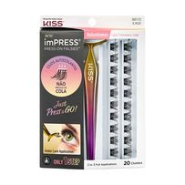 Cílios Postiços Autocolantes Kiss Ny Impress Press-On Falsies 88170 ILK02 Kit 02 20 Clusters + 1 Aplicador