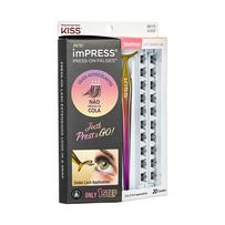 Cílios Postiços Autocolantes Kiss Ny Impress Press-On Falsies 88170 ILK02 Kit 02 20 Clusters + 1 Aplicador