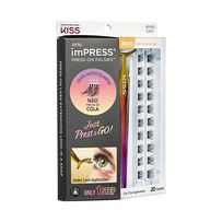 Cílios Postiços Autocolantes Kiss Ny Impress Press-On Falsies 88169 ILK01 Kit 01 20 Clusters + 1 Aplicador