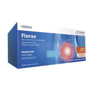 Florax Adulto 100 Milhões/ml Hebron 5 Flaconetes com 5ml Cada