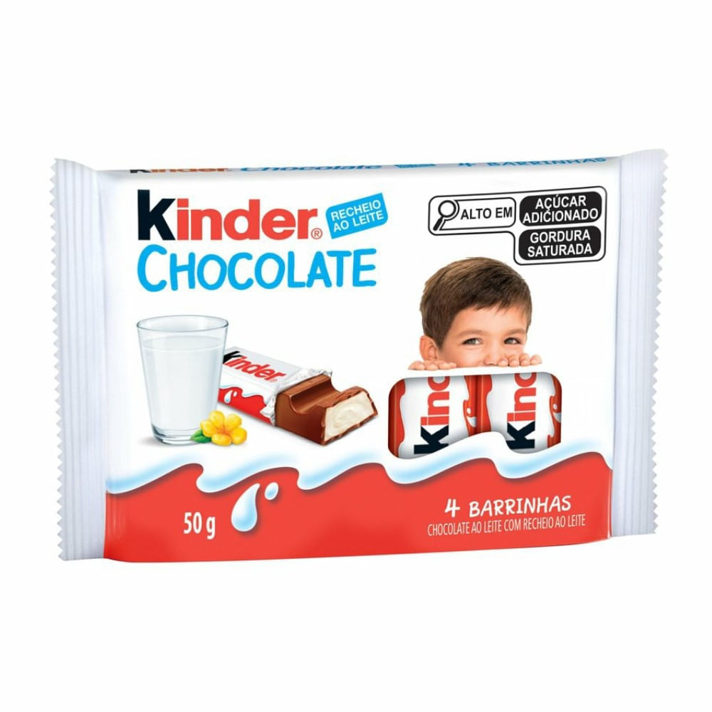 Kinder Chocolate ao Leite 4 Unidades 50g