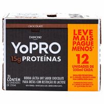 Bebida Láctea Danone Yopro 15g Proteínas Chocolate 12 Unidades De 250ml Cada